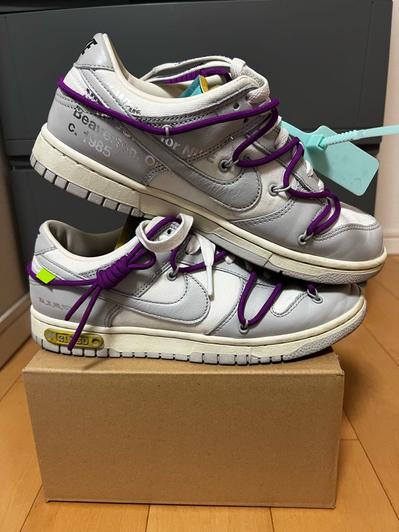 OFF-WHITE × Nike Dunk Low 1 Of 50 "21" Grey/White 26.5cm