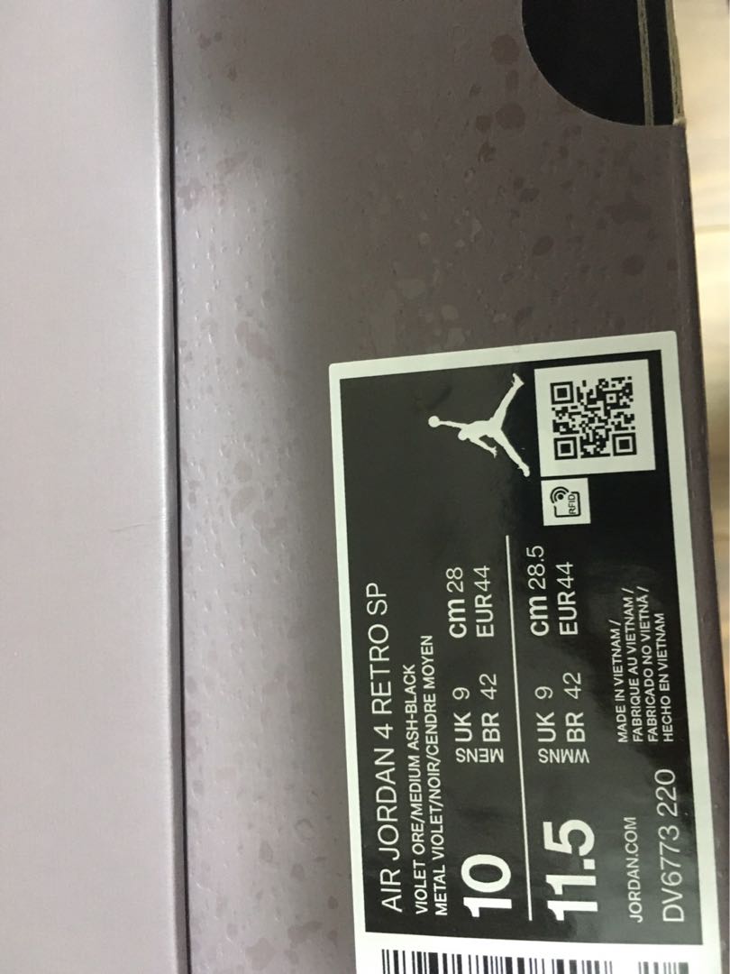 28cm A Ma Manire × Nike Air Jordan 4 "Violet Ore" 28cm