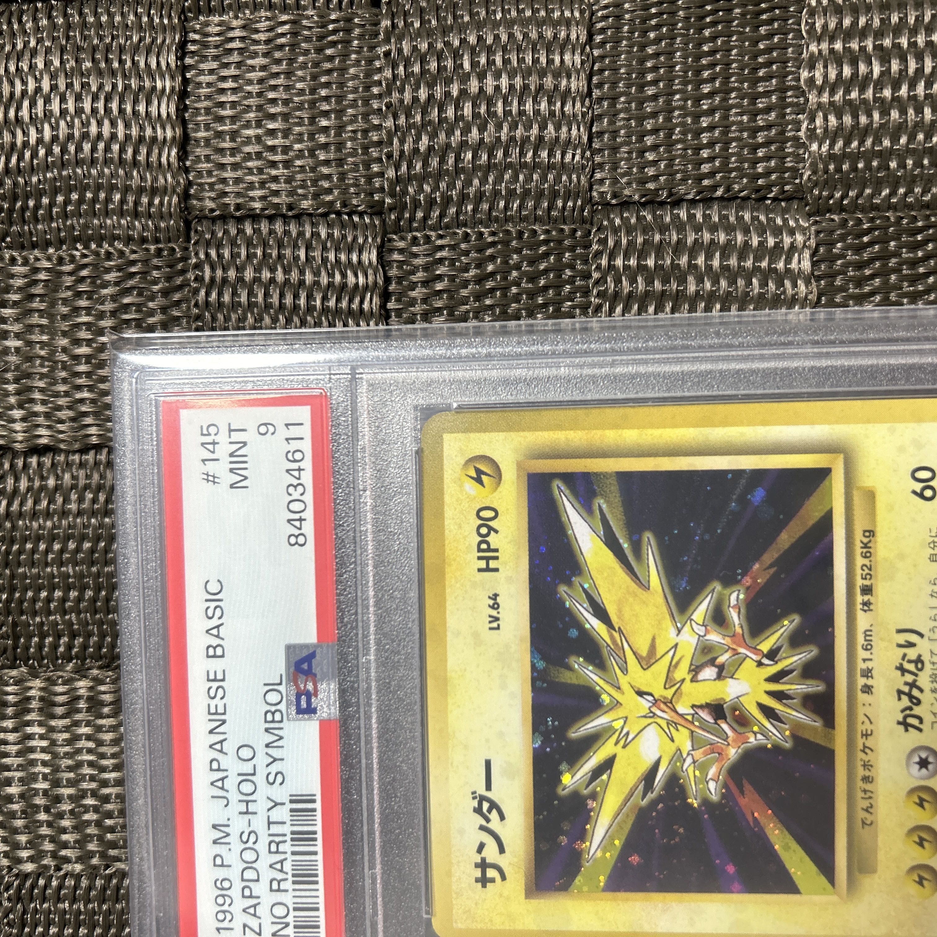 Zapdos old back, first edition PSA9