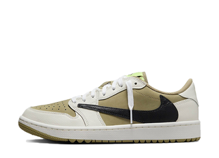 Travis Scott × Nike Air Jordan 1 Low Golf "Olive" Neutral Olive/Black/Sail 28cm
