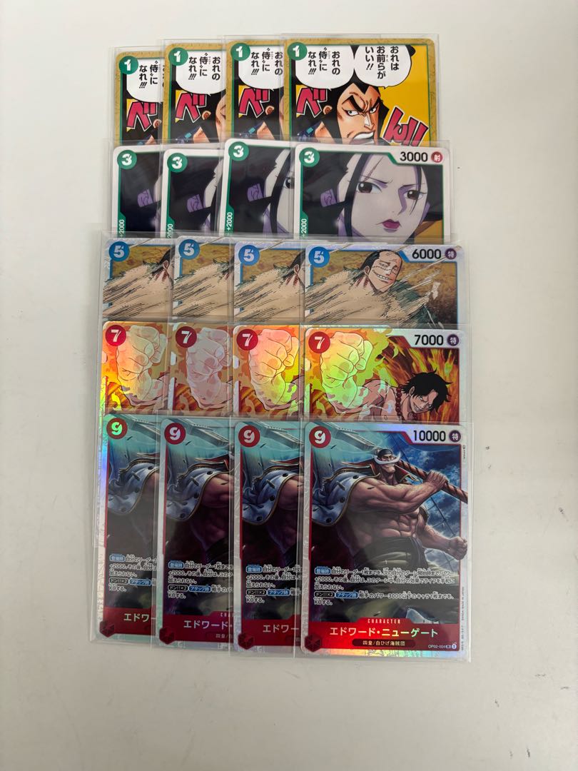 Be My Samurai OP01-055 4 cards Izo OP01-033 4 cards Crocodile ST03-003 4 cards Edward Newgate OP02-004 4 cards Portgas D Ace OP02-013 4 cards