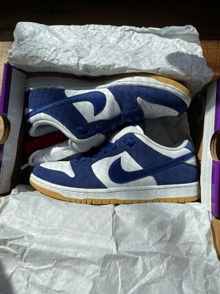 Nike SB Dunk Low "Los Angeles Dodgers" Deep Royal Blue/White-Sport Red-Gum Light Brown 26.5cm