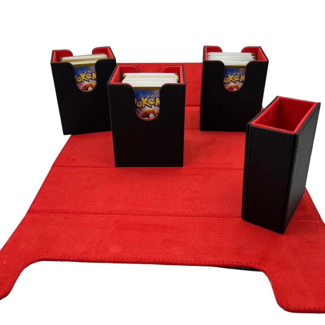 New, unused] Rubber deck case PU leather, 2 colors in all, side card slot included, loader case, large storage, for cards, fits up to 3 troops.