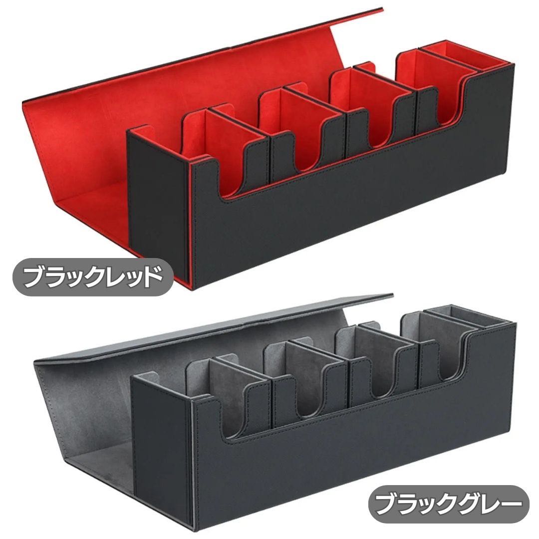 【新品未使用】ラバーデッキケース PUレザー 全2カラー サイドカード入れ付属 ローダーケース 大きめ収納 カード用 3軍まで入る