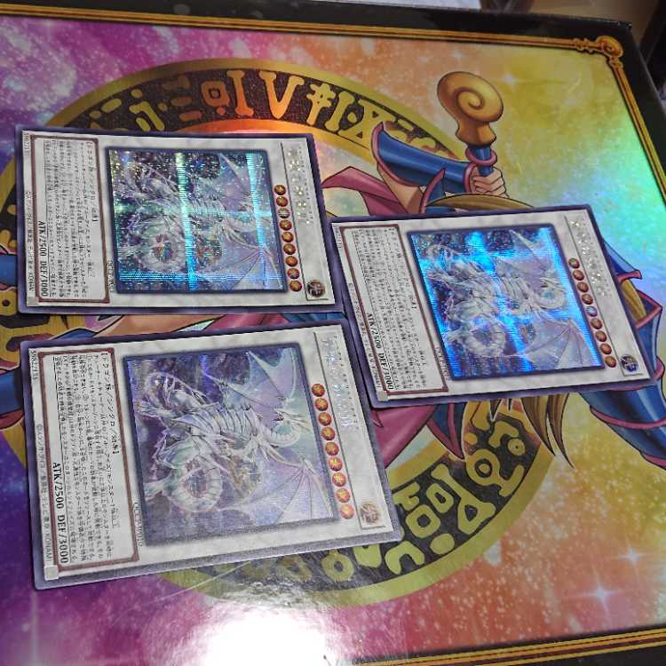 青眼の精霊龍 シークレットレア QCCP-JP010 三枚セット