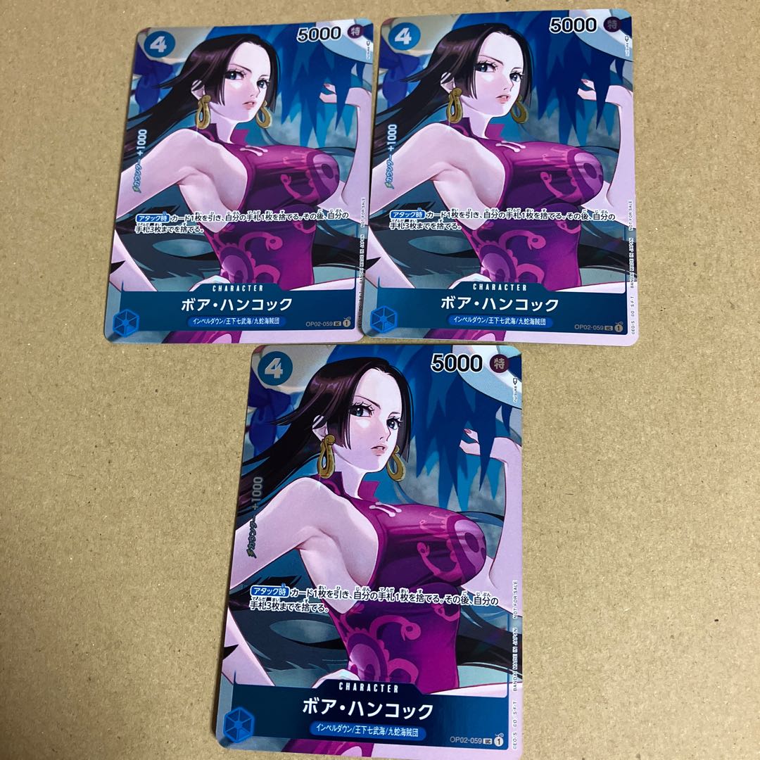 One Piece Card Boa Hancock UC OP02-059 3 cards