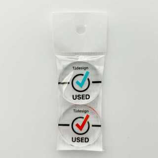 TTdesign USED marker - round 35 x 3 (mm), pack of 2 [for trading cards - clear marker for end-of-action marks].