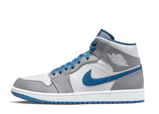 Nike Air Jordan 1 Mid "True Blue" Cement Grey/True Blue/White 27.5cm