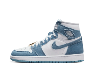 Nike Wmns Air Jordan 1 Retro High Og "Denim" White/Worn Blue-Metallic Gold 27cm