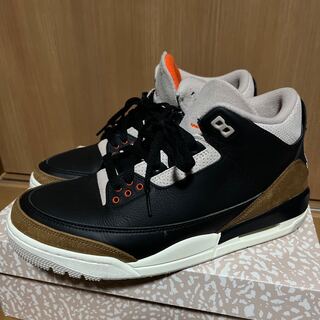 ナイキ エアジョーダン 3 レトロ "デザート セメント" ブラック/ラッシュ オレンジフォッシル ストーンセイル 28cm