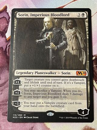 Sorin, Imperious Bloodlord/Sorin, Imperious Bloodlord [M20] Black M English NM Control Code B