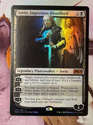 Foil] "Sorin, Imperious Bloodlord/Sorin, Imperious Bloodlord" [M20] Black M English NM Control Code A-D