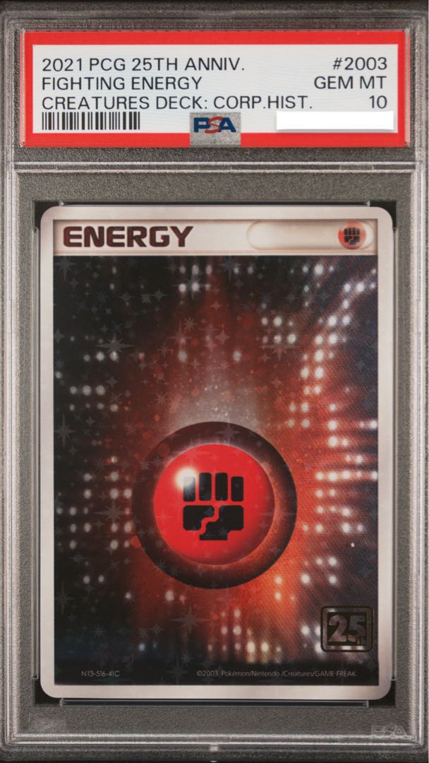 Pokémon Card Basic FightingEnergy PSA10 25th Creatures Deck
