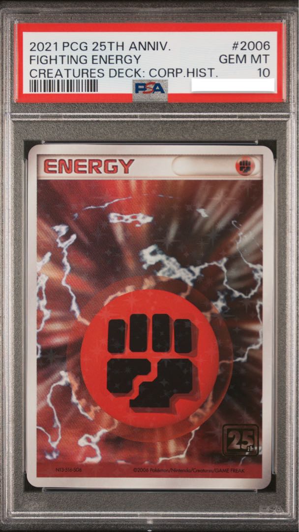 Pokémon Card Basic FightingEnergy PSA10 25th Creatures Deck