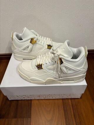 Nike WMNS Air Jordan 4 Retro "White & Gold" 28.5cm
