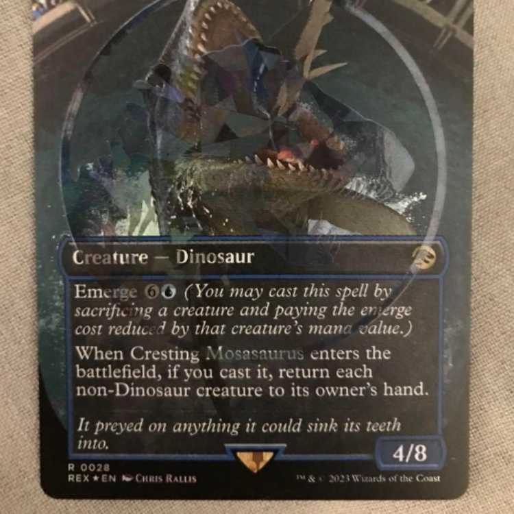 MTG モササウルス　ジュラシック・ワールド　Foil　ロゴ入り 日)【Foil】高揚するモササウルス / Cresting Mosasaurus