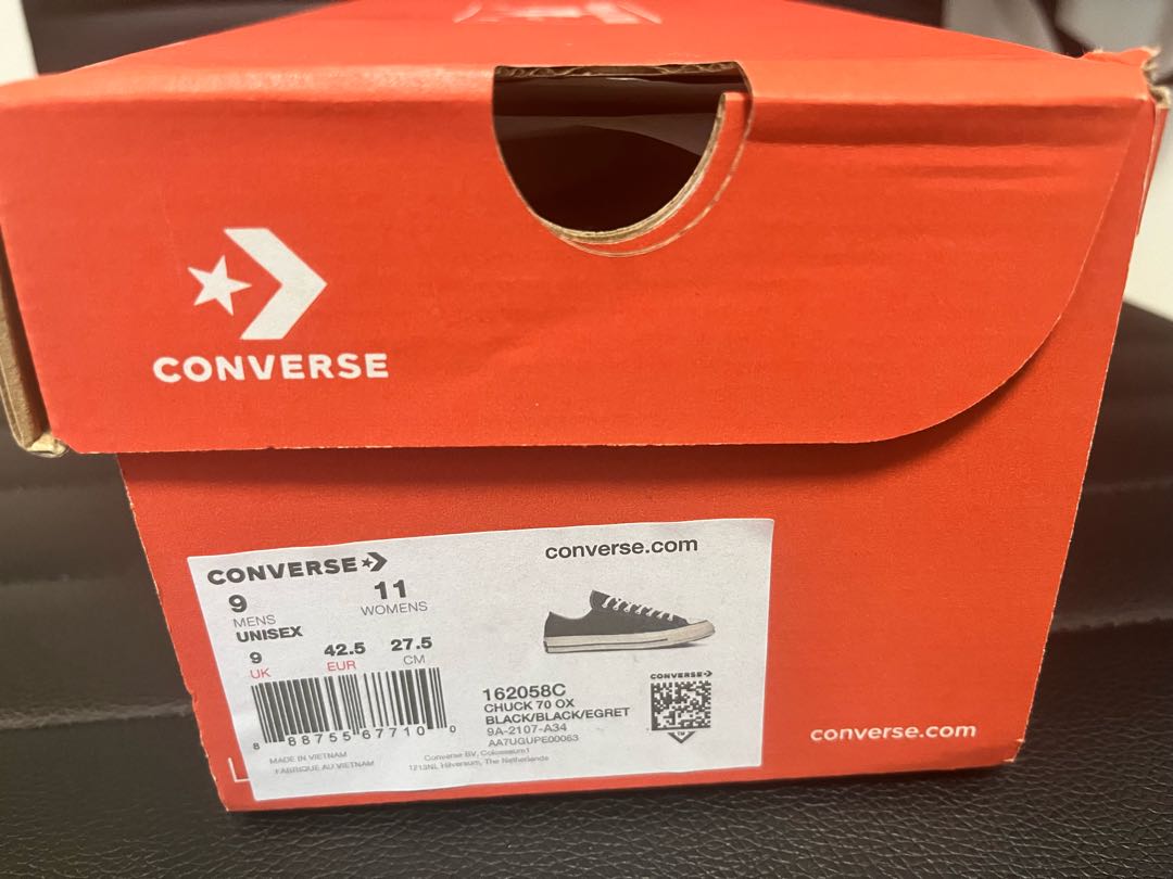 コンバース チャックテイラー CT70 黒 OX 27.5 US9 ブラック 27.5cm 27.5cm