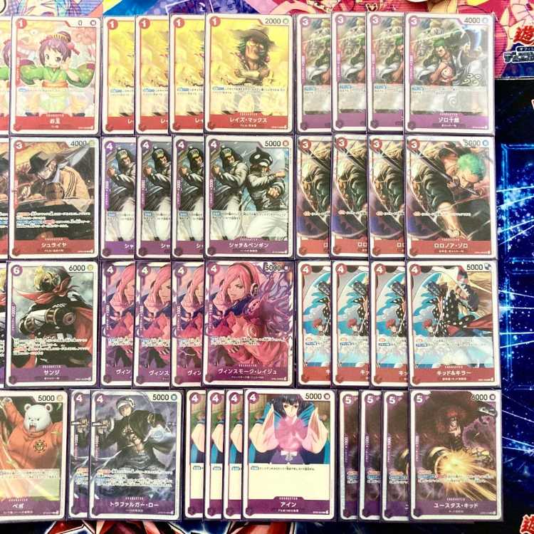 本格構築 【赤紫ロー】デッキ メイン＆ドン＆二重スリーブ　《 トラファルガー・ロー サンジ ヴィンスモーク・レイジュ キッド&キラー シュライヤ ユースタス・キッド 》　 1BOX