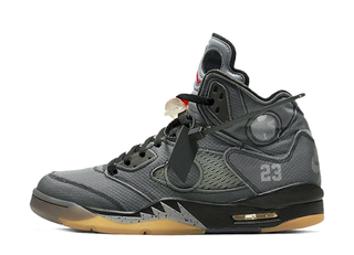 Off Ho Wight x Nike Air Jordan 5 "Muslin" Black/Muslin/Fire Red" 28.5cm