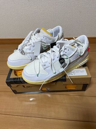 オフホワイト × ナイキ ダンク ロー 1 OF 50 "ホワイト 1" ホワイト/シルバー 27cm