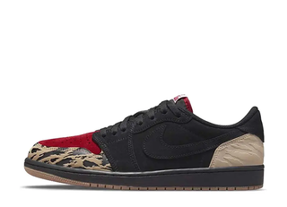 Sole Fly × Nike Air Jordan 1 Low "Black/Sport Red/Gum" 24.5cm