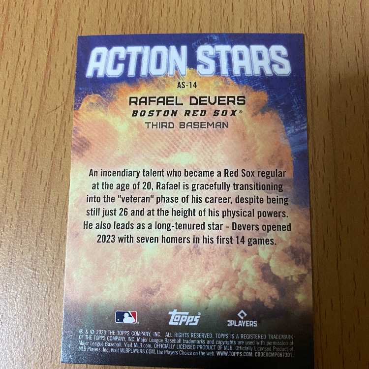 RAFAEL DEVERS ACTION STARS レッドソックス