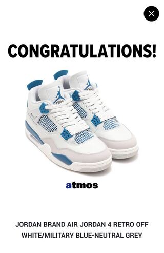 ナイキ エアジョーダン4 レトロ "インダストリアルブルー/ホワイト" 28cm