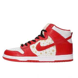 Supreme x Nike SB Dunk High "Red Stars" Red/HoWight 28cm