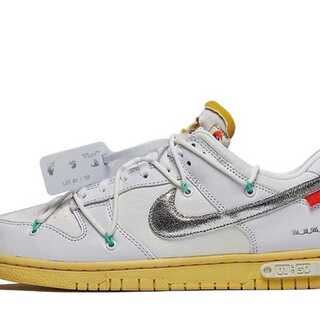 オフホワイト × ナイキ ダンク ロー 1 OF 50 "ホワイト 1" ホワイト/シルバー 26.5cm