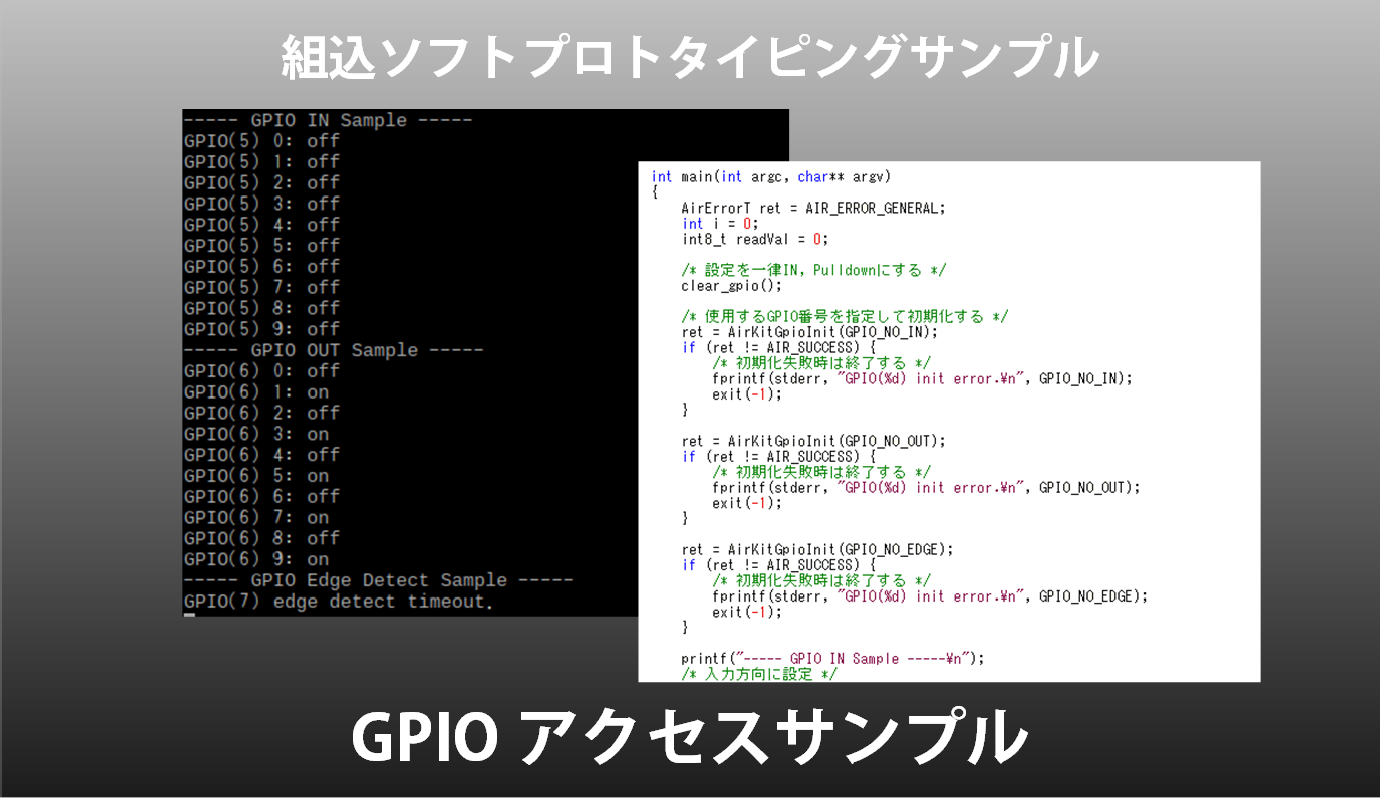 組込ソフトプロトタイピングサンプル GPIOアクセスサンプル