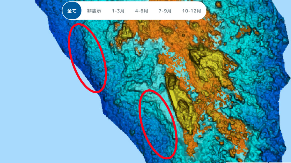 三ツ石の水中岬