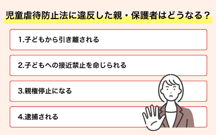 児童虐待防止法に違反した親・保護者はどうなる？