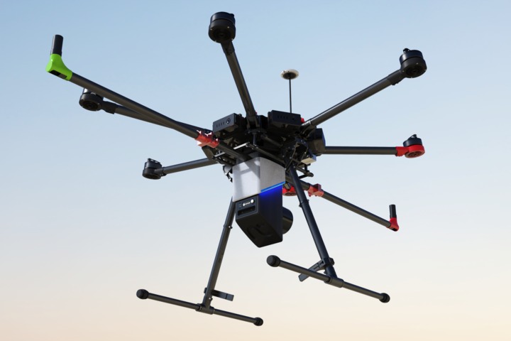 DJIのMatrice600 Proに搭載したレーザー計測システム(以下の写真、資料:FLIGHTS)