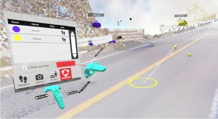 VR空間内の1カ所に全員が集まる「集合機能」のイメージ