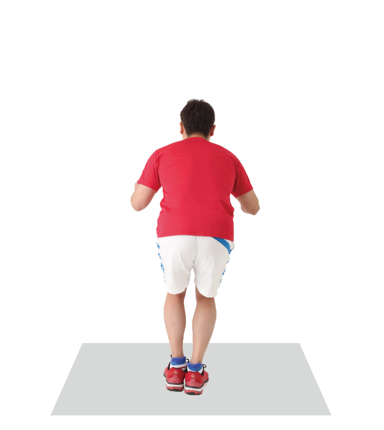 後ろ向きに立ち上がる