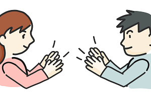 自分の両手を合わせる