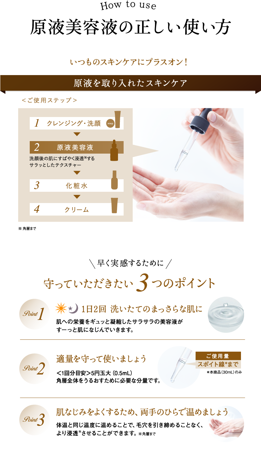 原液美容液の正しい使い方