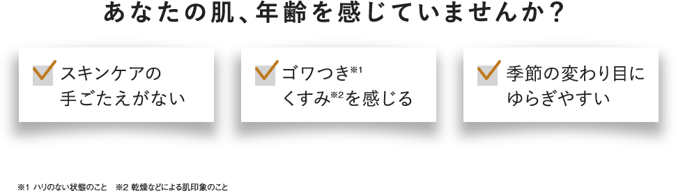 あなたの肌、年齢を感じていませんか?