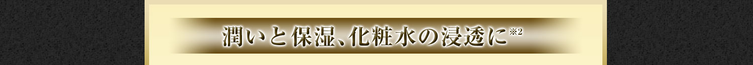 潤いと保湿、化粧水の浸透に※2