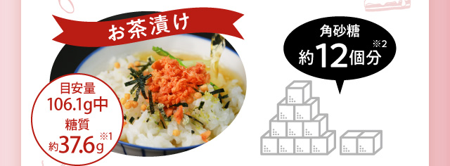 お茶漬け　角砂糖約12個分