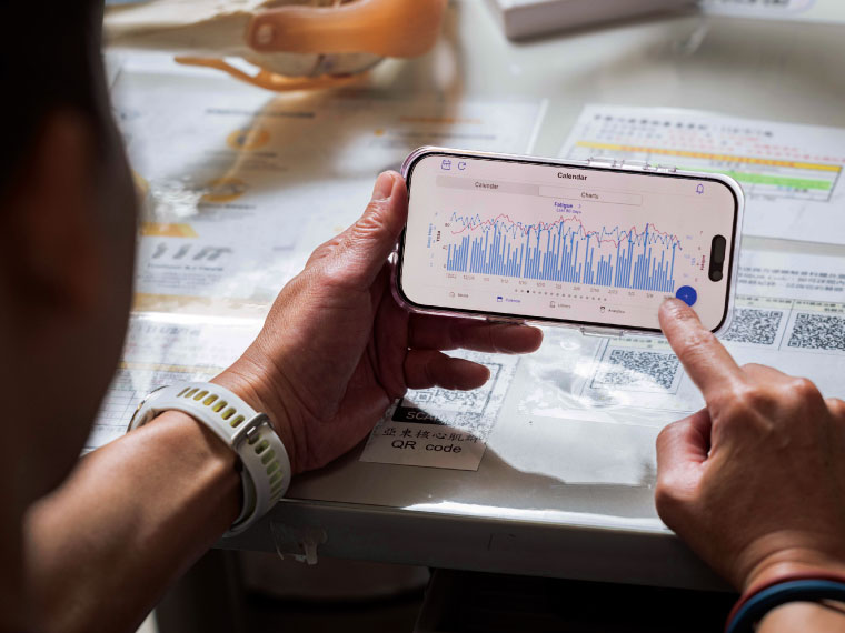 TrainingPeaks App是吳凱文進行訓練數 據分析的好幫手。