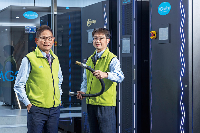 元鈦科技董事長陳茂欽（左）與總經理朱佳建（右）鎖定液冷散熱商機，並以工 程設計為另類發展重心。