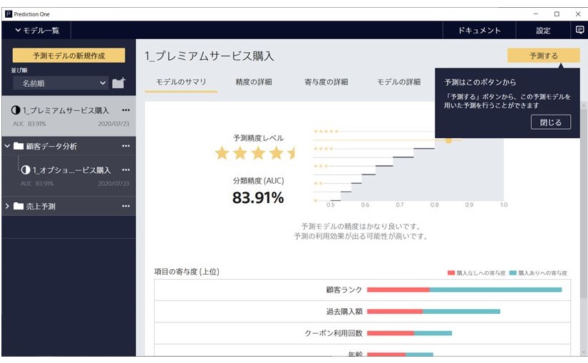 ソニーの予測分析ソフト Prediction One がライセンス販売開始 価格は年19万8000円に Ledge Ai