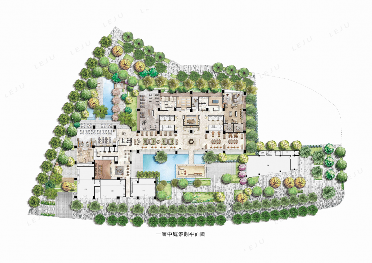 馥華之丘-四季 一樓中庭景觀平面圖