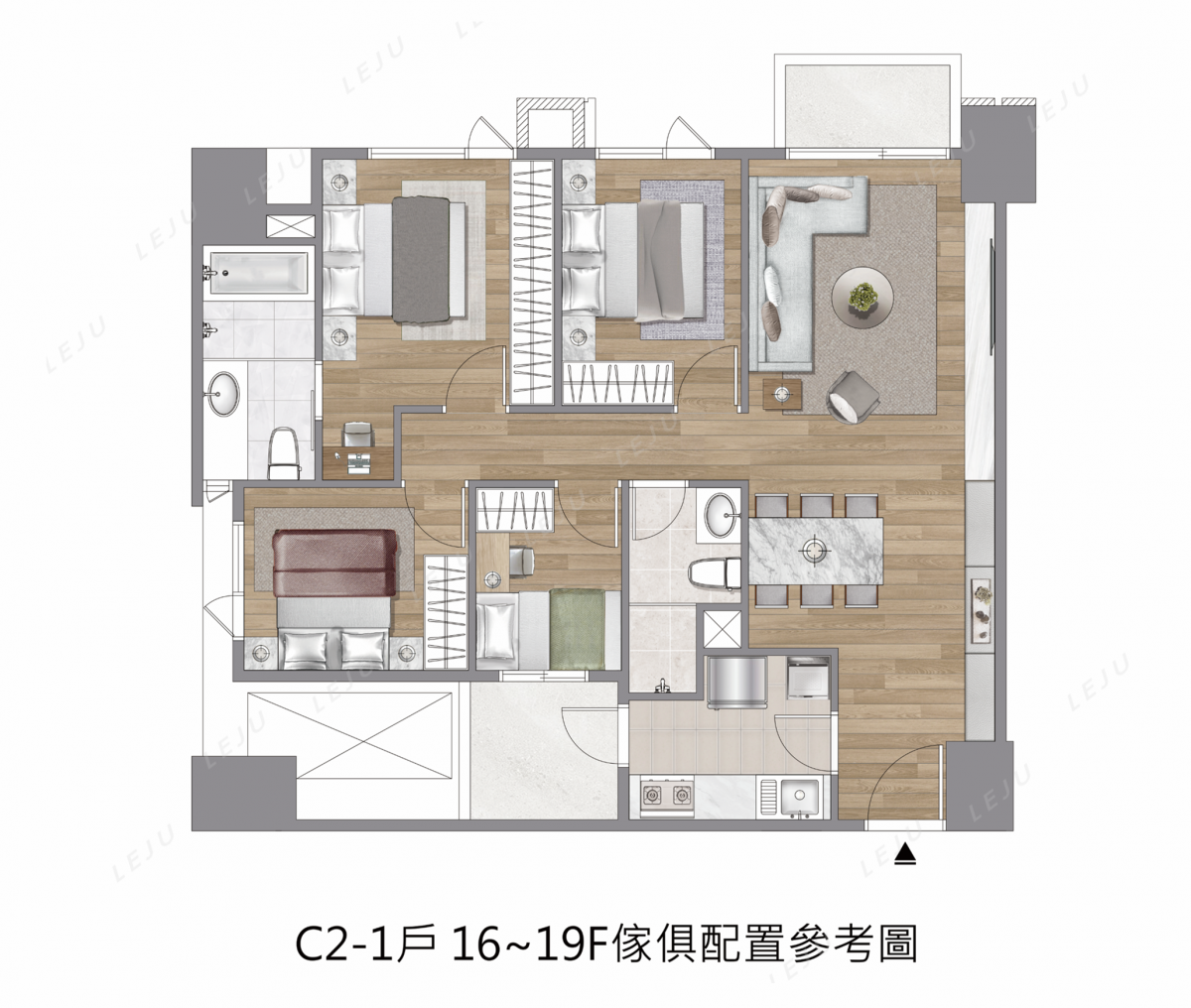 馥華之丘-四季 C2-1家配圖