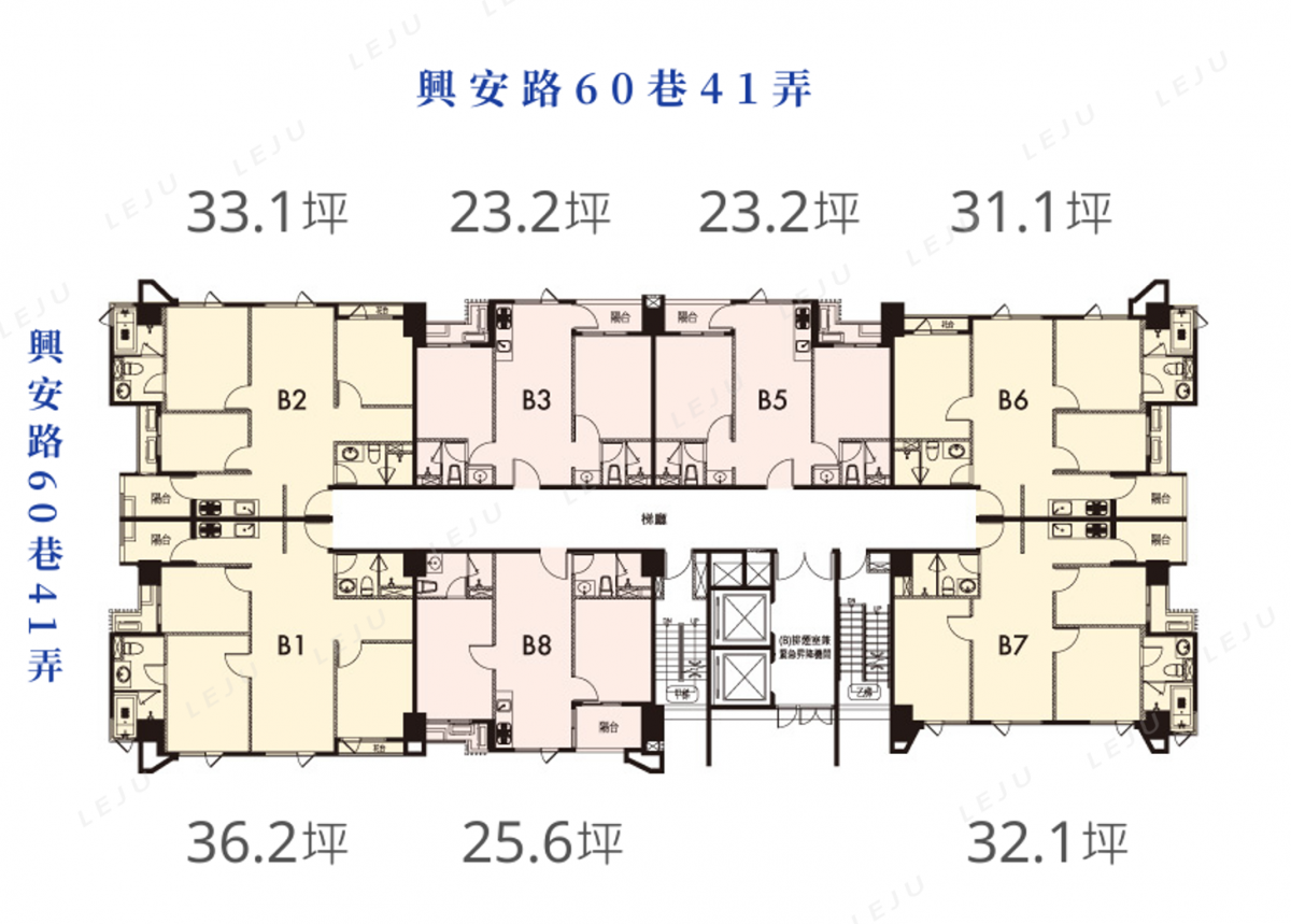 和築T1 標準層平面圖(B棟)