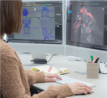 ビジュアル・クリエイター学科 キャラデザ＆CG映像クリエイター専攻 画面に広がる無限の可能性。世界を驚かせるクリエイターを目指す。