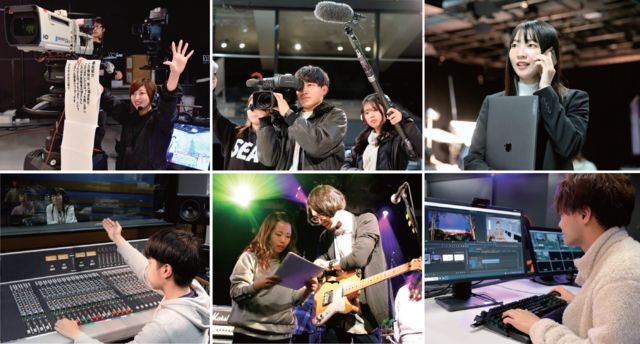 デジタルメディア科 総合スタッフコース エンターテイメント業界で働くための総合的な知識と技術を身につけ、テレビ・コンサートスタッフ・マネージャーなど、めざすべき職業を明確にし就職につなげる！