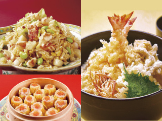 選べるフェア！中国料理「豪華海鮮チャーハン」or 日本料理「天ぷら丼」の画像