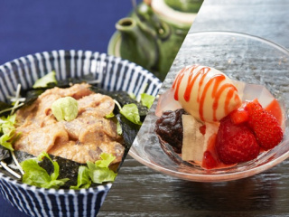 鯛茶漬け ＋ いちごのあんみつの画像